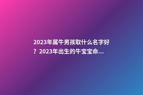 2023年属牛男孩取什么名字好？2023年出生的牛宝宝命运如何？