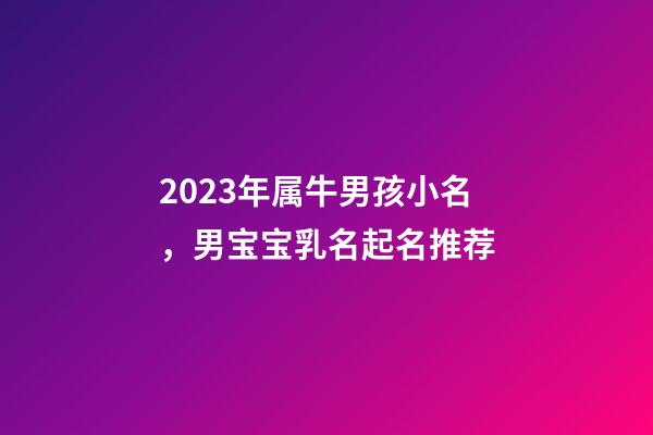 2023年属牛男孩小名，男宝宝乳名起名推荐
