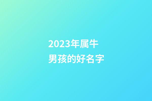 2023年属牛男孩的好名字
