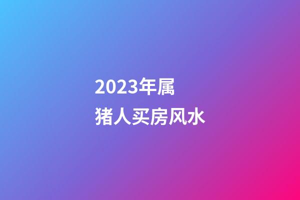 2023年属猪人买房风水