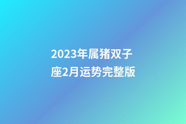 2023年属猪双子座2月运势完整版-第1张-星座运势-玄机派