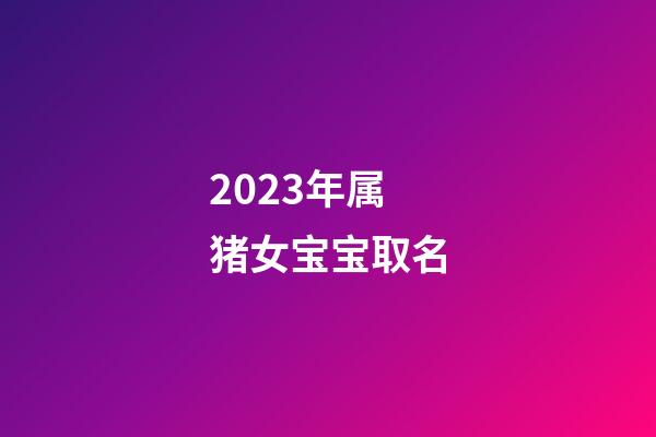 2023年属猪女宝宝取名