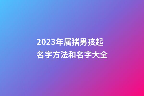 2023年属猪男孩起名字方法和名字大全