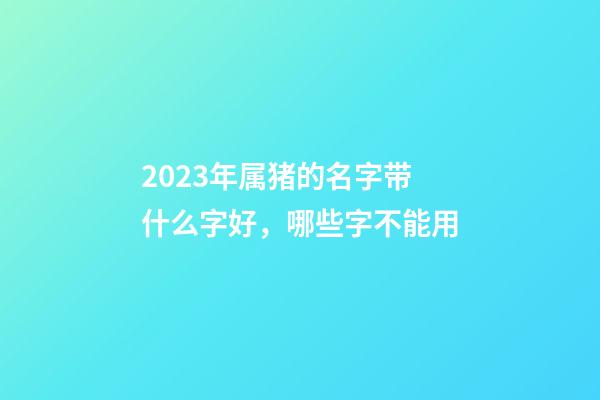 2023年属猪的名字带什么字好，哪些字不能用