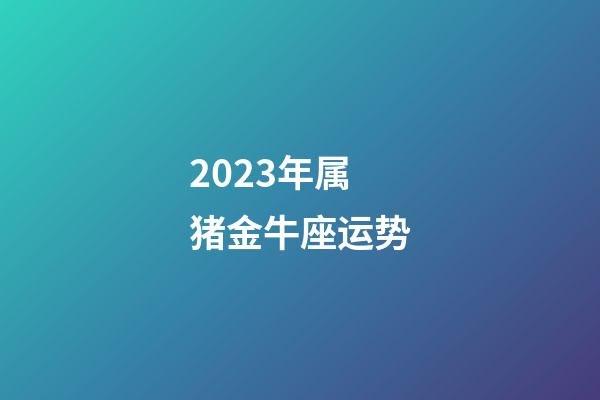 2023年属猪金牛座运势-第1张-星座运势-玄机派