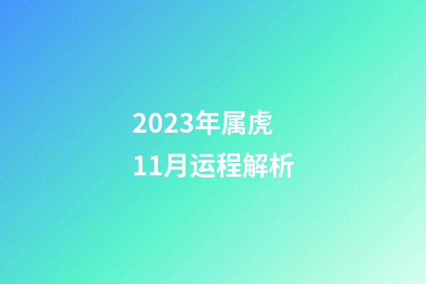 2023年属虎11月运程解析