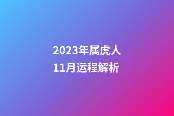 2023年属虎人11月运程解析