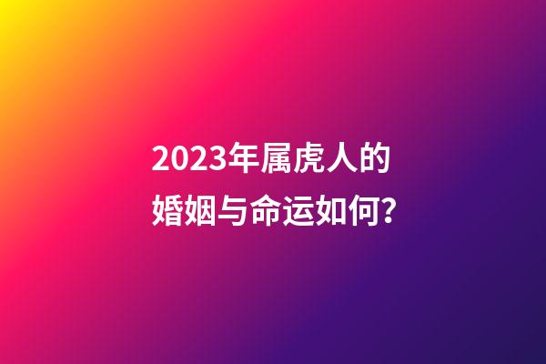 2023年属虎人的婚姻与命运如何？