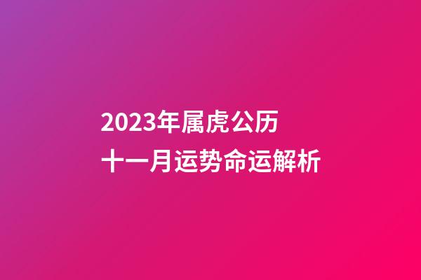 2023年属虎公历十一月运势命运解析