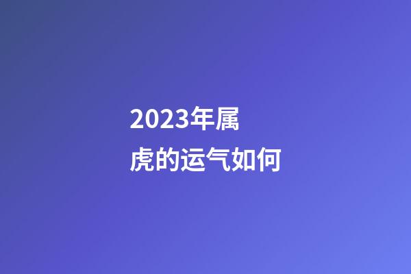 2023年属虎的运气如何