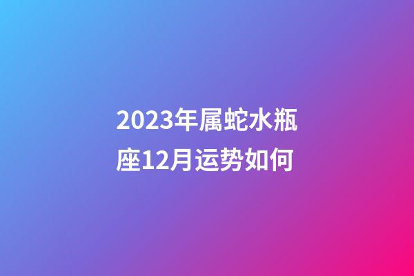 2023年属蛇水瓶座12月运势如何-第1张-星座运势-玄机派