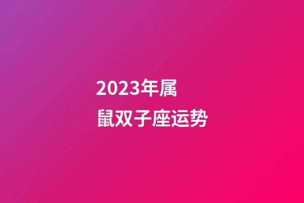 2023年属鼠双子座运势-第1张-星座运势-玄机派