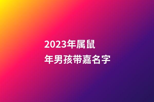 2023年属鼠年男孩带嘉名字