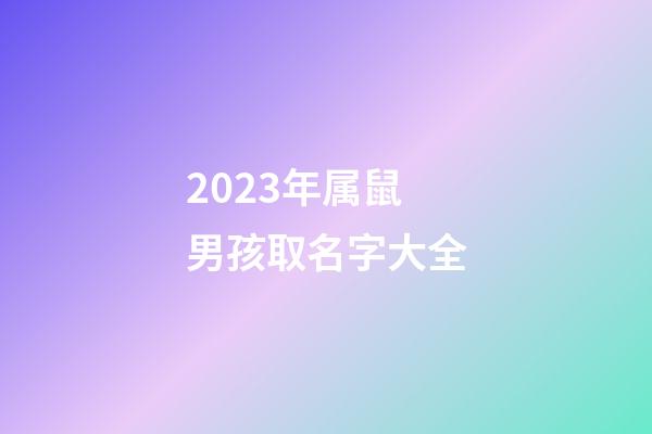 2023年属鼠男孩取名字大全
