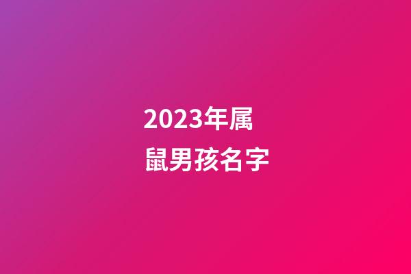 2023年属鼠男孩名字