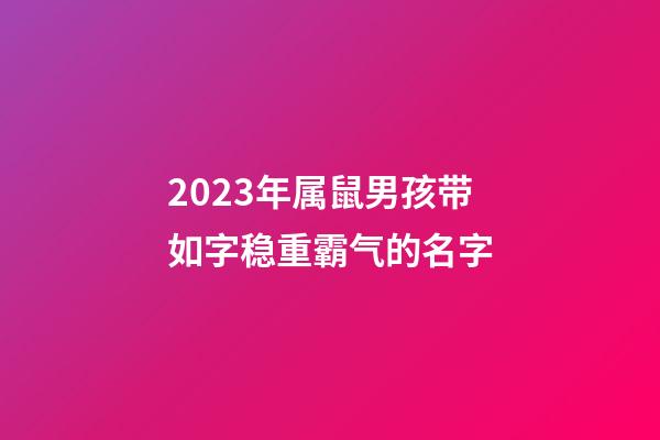 2023年属鼠男孩带如字稳重霸气的名字