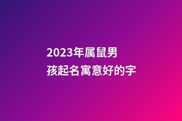 2023年属鼠男孩起名寓意好的字