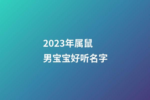 2023年属鼠男宝宝好听名字