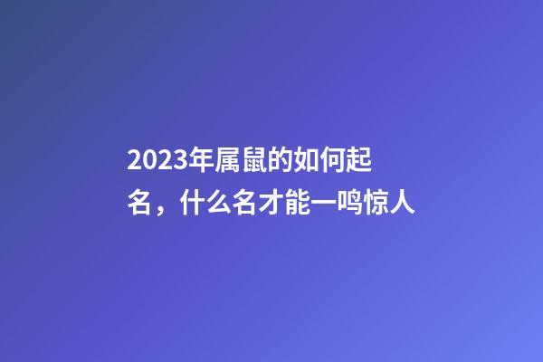2023年属鼠的如何起名，什么名才能一鸣惊人