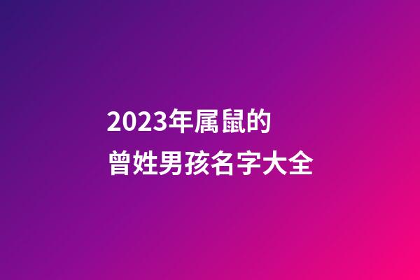 2023年属鼠的曾姓男孩名字大全