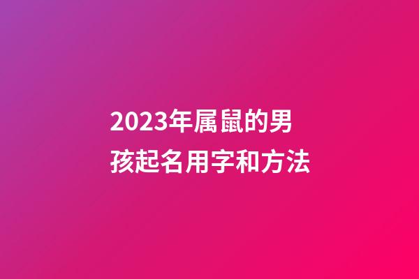2023年属鼠的男孩起名用字和方法