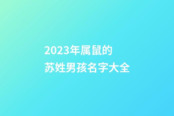 2023年属鼠的苏姓男孩名字大全