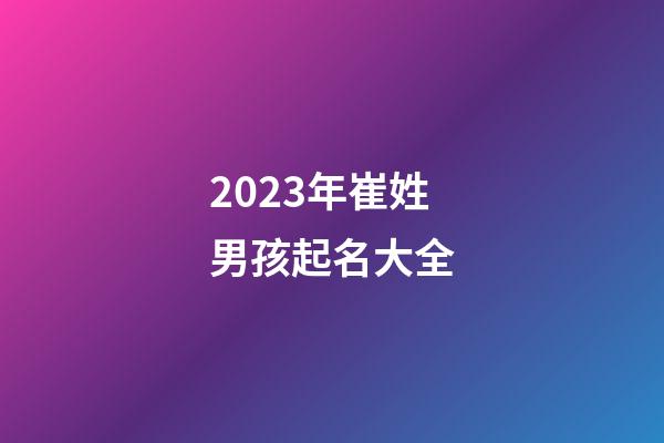 2023年崔姓男孩起名大全