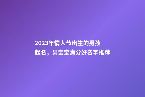 2023年情人节出生的男孩起名，男宝宝满分好名字推荐