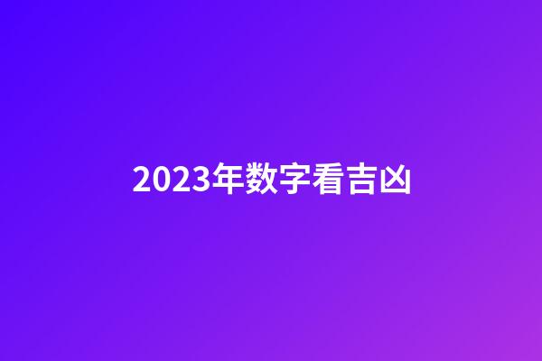 2023年数字看吉凶