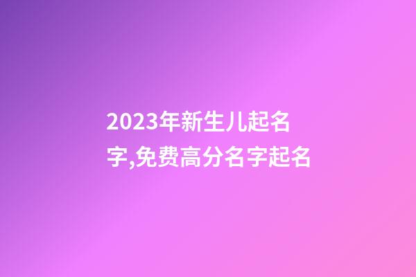 2023年新生儿起名字,免费高分名字起名