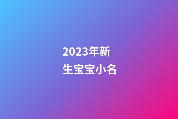 2023年新生宝宝小名