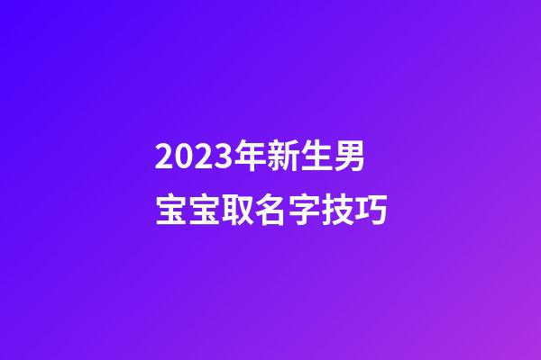 2023年新生男宝宝取名字技巧