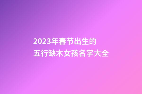 2023年春节出生的五行缺木女孩名字大全