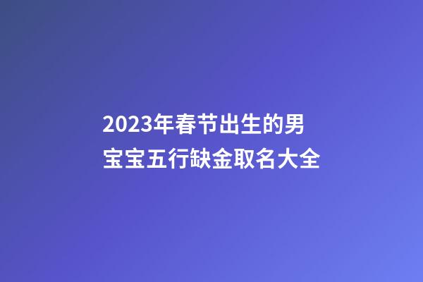 2023年春节出生的男宝宝五行缺金取名大全