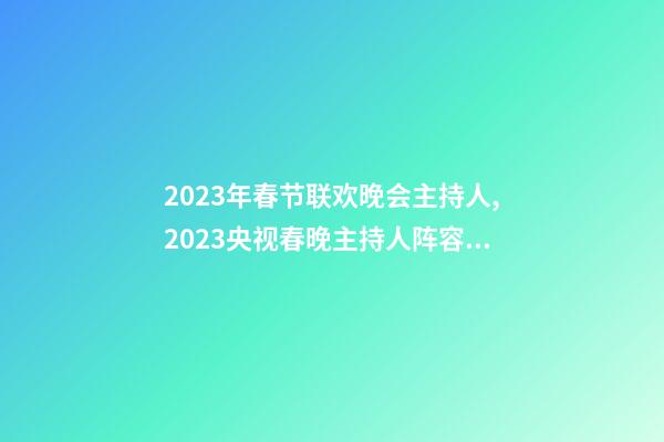 2023年春节联欢晚会主持人,2023央视春晚主持人阵容公布-第1张-观点-玄机派