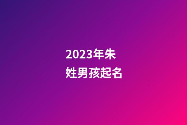2023年朱姓男孩起名