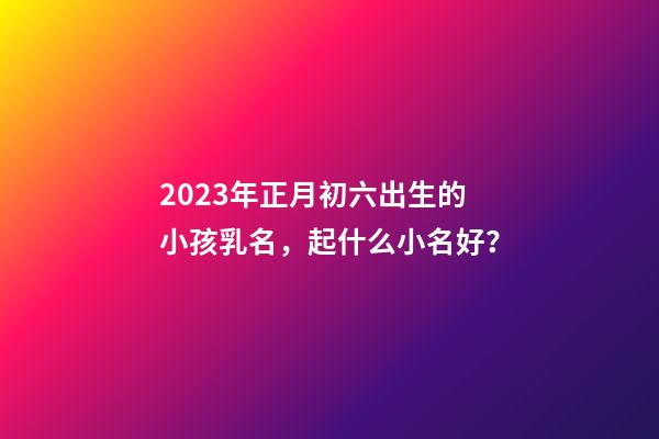 2023年正月初六出生的小孩乳名，起什么小名好？