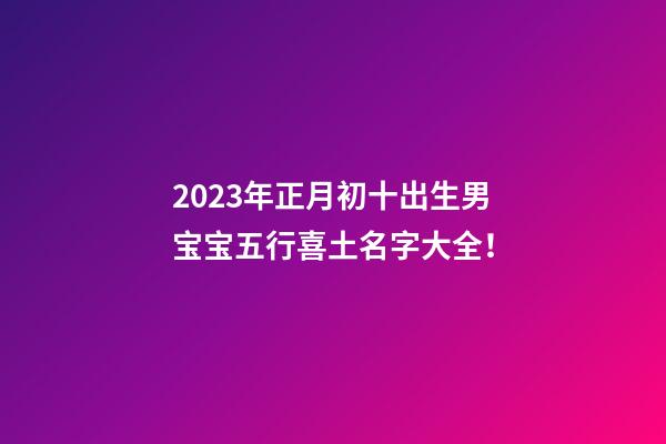 2023年正月初十出生男宝宝五行喜土名字大全！