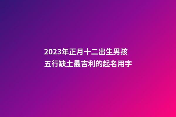 2023年正月十二出生男孩五行缺土最吉利的起名用字