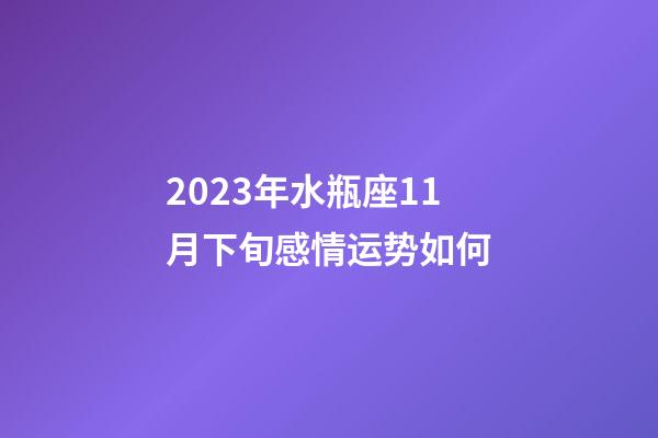 2023年水瓶座11月下旬感情运势如何-第1张-星座运势-玄机派