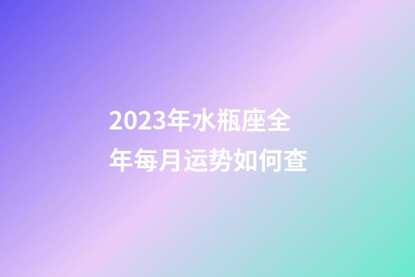 2023年水瓶座全年每月运势如何查-第1张-星座运势-玄机派