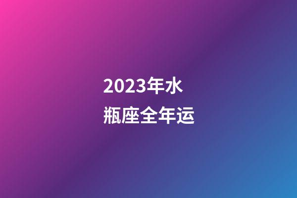 2023年水瓶座全年运-第1张-星座运势-玄机派