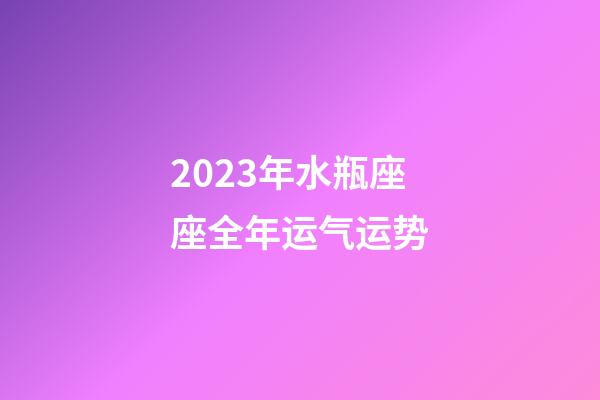 2023年水瓶座座全年运气运势-第1张-星座运势-玄机派