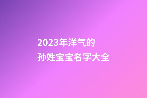 2023年洋气的孙姓宝宝名字大全