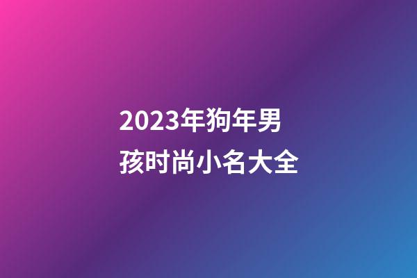 2023年狗年男孩时尚小名大全