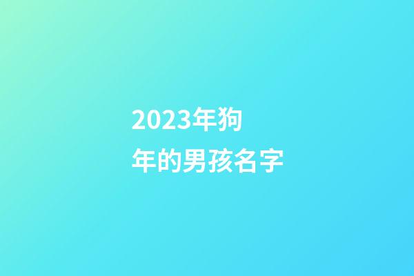 2023年狗年的男孩名字
