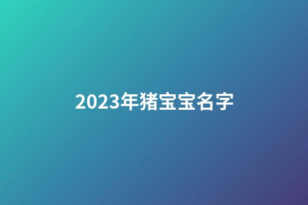 2023年猪宝宝名字
