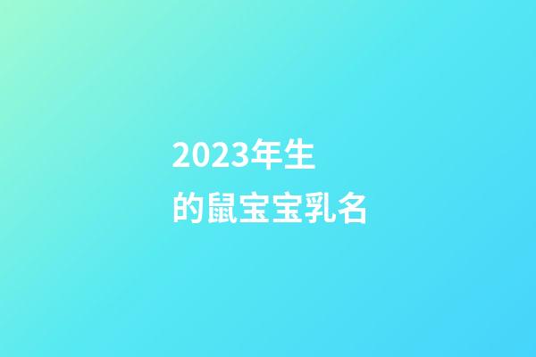 2023年生的鼠宝宝乳名