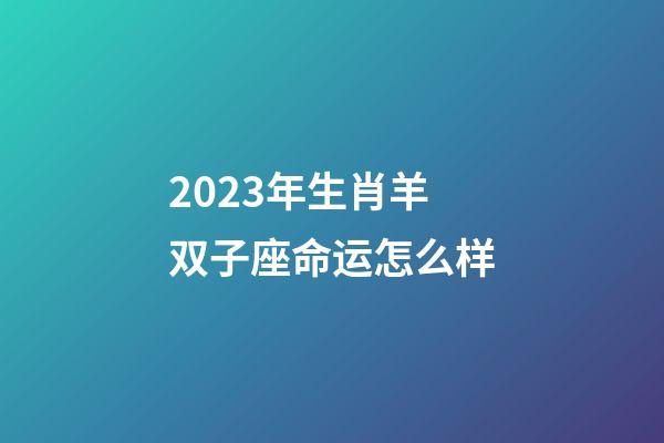 2023年生肖羊双子座命运怎么样-第1张-星座运势-玄机派
