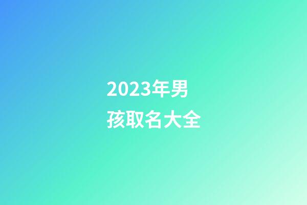 2023年男孩取名大全